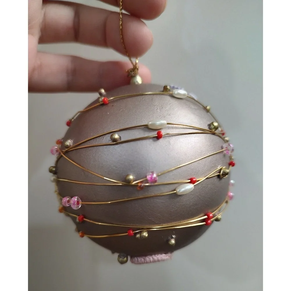 Susan Torrence Inspired Purple Christmas Ornament Lot Of 6 Teardrop Tree Ball